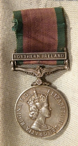 British Army GSM Campaign Service Medal Northern Ireland Bar. ERII