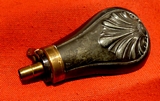 A Superb 19th Century Britannia Metal and Brass Mounted Pistol Flask