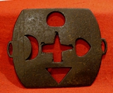 A Most Unusual & Rare Edo Period Katana Tsuba, With Rotational Fitting. This is An Incdibly Rare Form of Tsuba in that it Has Two Methods To Mount It On Katana. Vertical or Horizontal