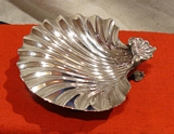 A Very Fine Mid 19th Century Silver Plated Shell Dish, Set on 3 Feet.