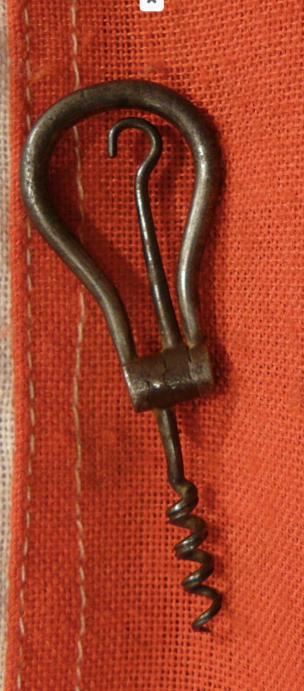 A Wonderful Georgian ‘Grand Tour’ or Campaign Travelling Miniature Foldaway Corkscrew and Hook