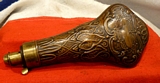 A Very Fine. 19th Century Shaped Copper Powder Flask