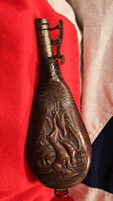 A 19th Century Leather Shot Flask By Renown Maker James Dixon and Son