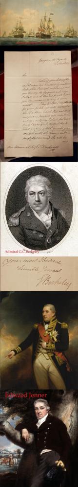 A Very Fine And Historical Signed Letter From Admiral Sir G.C.Berkeley Aboard HMS Ganges 1809. From The Admiral That According to Many Historians Personally Instigated The War of 1812 With America, By Ordering The Attack On USS Chesapeake by HMS Leopard