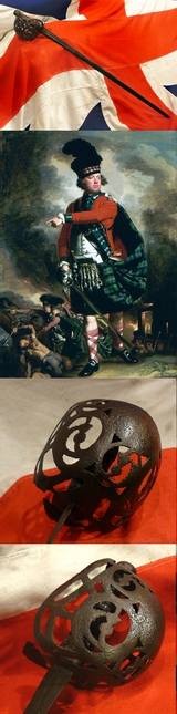 Original 18th Century Scottish Fencible Regimental Basket Hilted Broadsword