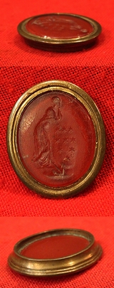 A Stunning, Large, Original, Roman Classical Carved  Carnelian Intaglio Seal of the Goddess Laetitia . This Amazing Roman Intaglio Could Make A Beautiful Ring With A Bespoke Mount