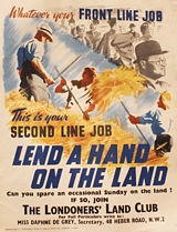 Original WW2 Volunteer Recruitment Poster. 'Lend A Hand On The Land'