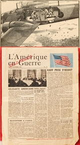 L'Amerique en Guerre War Airborne Psychological Warfare Leaflet Nov. 1943