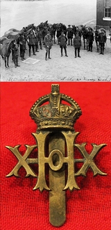 Edward VIIth 20th Hussars Cap Badge, Used in WW1