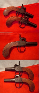 A Pair Of  Durs Egg Boxlock Pocket Percussion Pistols Circa 1835