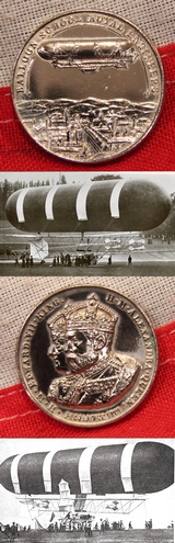 Rare Royal Engineers Balloon School Silver  Medal,  Britain's Very First Military Flying Vessel,  the Military Airship ‘Nulli Secundus’
