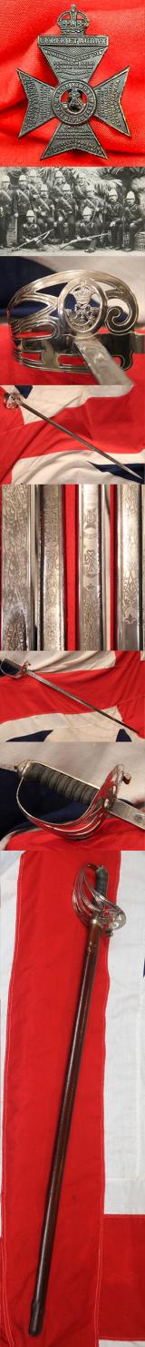 Stunning & Very Rare Kings Royal Rifles Corps Officer's 'Battle Honour Blade' Presentation, Combined Combat and Dress Sword