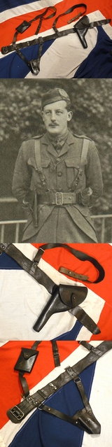 A Very Rare & Complete British, The Cameronians Regt, Boer War 'Sam Browne' & .455 Service Holster