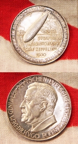 Rare German Zeppelin Aerospace Medal 1930 1st South America Brazil flight