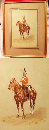 A Superb, Original Watercolour of a Victorian 1st Royal Dragoons NCO by H.R. Coombe