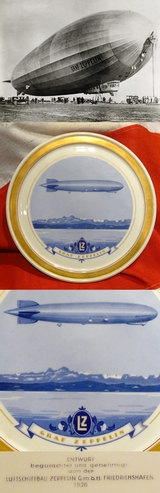 1928 Graf Zeppelin Plaque of the LZ127 Graf Zeppelin. By Heinrich & Co.