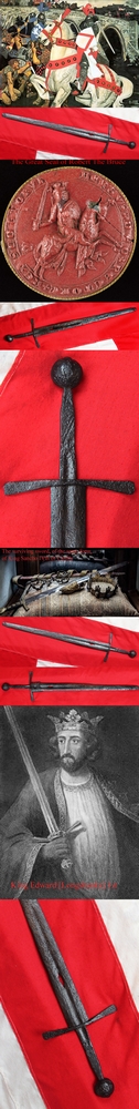 A Museum Quality Original & Ancient, Crusades Period, King Edward Ist Medieval  Knights Sword, 13th century. Used During The Time of Edward Longshanks, William Wallace and Robert The Bruce, Used By Both English & Scottish Knights During That Historic Era