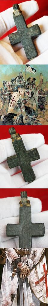 10th  to 11th Century Earliest Crusader Knights Period Bronze Encolpion Reliquary Cross.