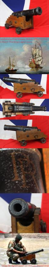 A Superb, Original, Iron 18th Century Signalling & Saluting Cannon, a 1724 Armstrong Pattern Cannon, Probably From Port Royal, The Infamous Centre of Piracy in the Caribbean.