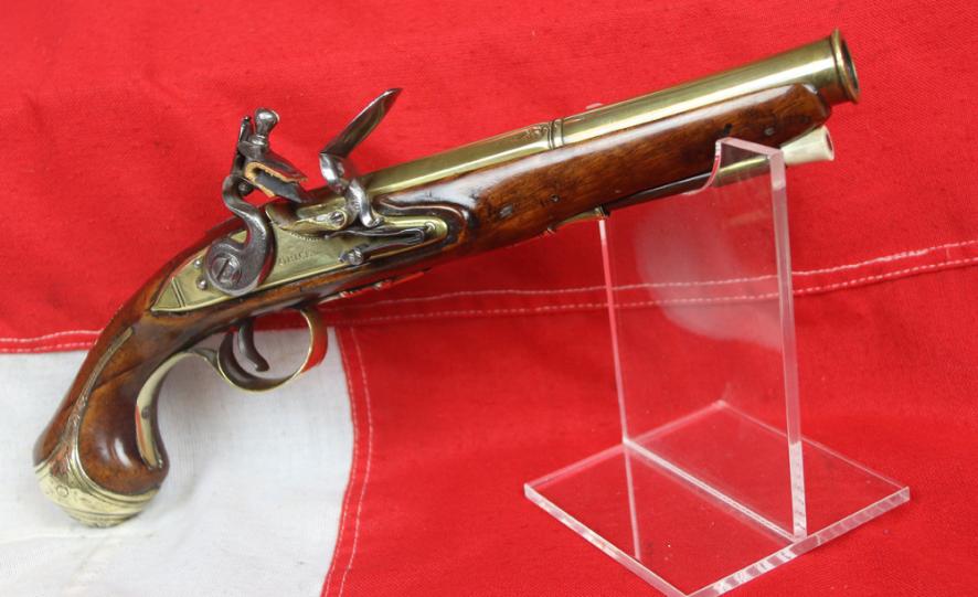 Massive Engraved British Brass Barreled Flintlock Blunderbuss