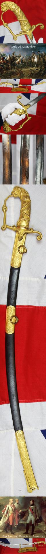 Simply Fabulous 'Battle of Austerlitz' & Napoleonic Wars Period, Early 19th Century Austrian Field Marshal Grade Officer's Sword, Remarkably Similar To The Lloyds Patriotic Fund Swords Awarded to Napoleonic Wars Heroes