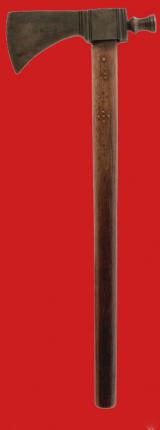 A Superbly Attractive Native American Trade Style Tomahawk Axe, Typical Import Pattern With Trade Stamp