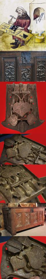 A Beautiful & Fine Quality Early Post Medieval to Early 17th Century Renaissance Wrought Iron Chest or Door Lock, German