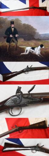 An 18th Century Flintlock Long Barrel Sporting Musket