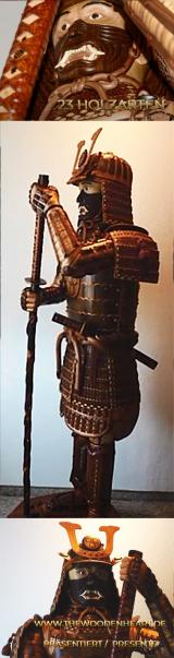 A Magnificent Life Size Carving of A Samurai Warrior, by Woodcarver and Artist, Danny Reinhold