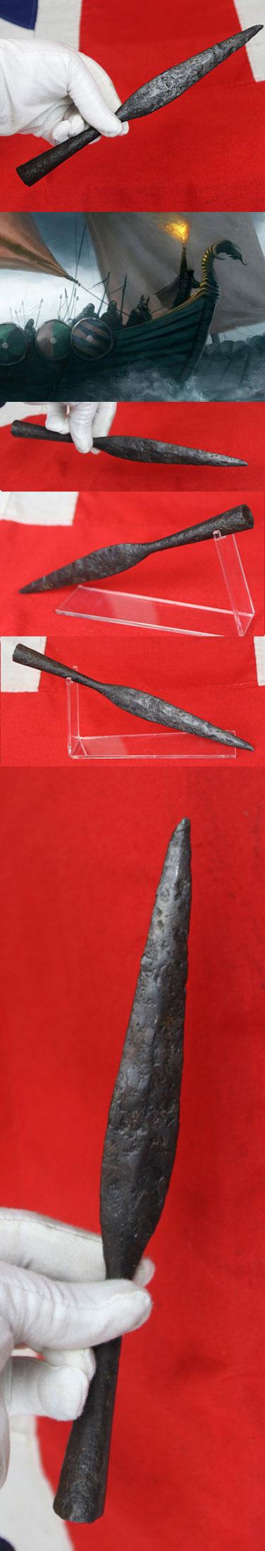 Ancient Iron Viking Socket Spear. Circa 9th century, Around 1200 Years Old