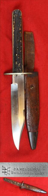 A Super 1930's Stag Handled Combat/Hunting Bowie Knife by J.A.Henckels Zwillingswerk