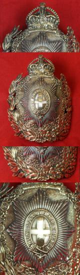A Very Good, WW1 & WW2 Original Horseguards, Life Guards and Blues And Royals, Other Ranks Pattern Helmet Plate, Order of the Garter Badge Star
