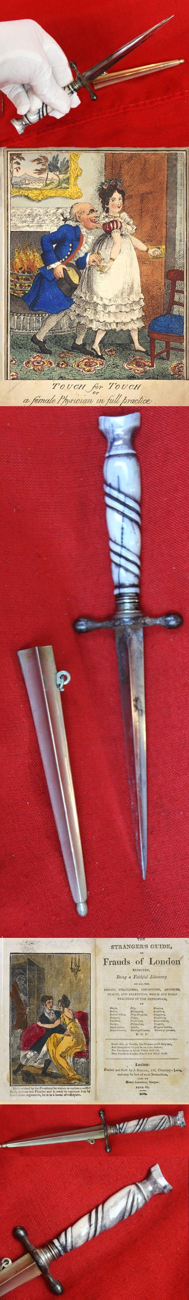 A 19th Century, Highly Attractive, Antique Stilletto Bladed So-Called Courtesan's Protective Dagger