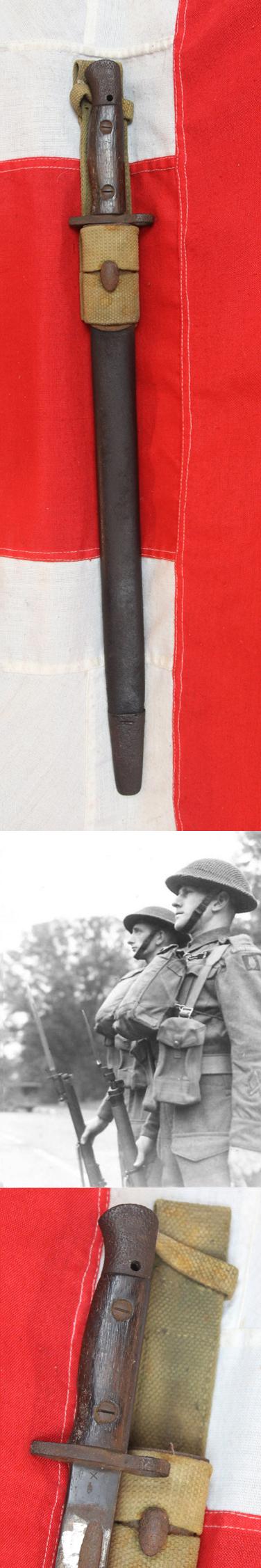 A Regular WW1 Issue .303 SMLE MK III Rifle Sword-Bayonet in Scabberd with Canvas Frog