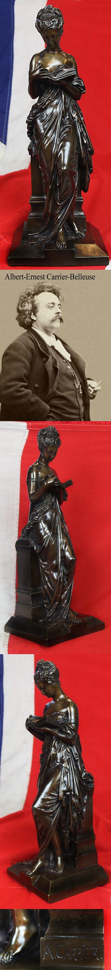 An Absolutely Stunning Napoleon IIIrd, French Bronze. The Woman Reading, ‘La Liseuse’ by World Renown Sculptor, Albert-Ernest Carrier-Belleuse, Mentor to His Apprentice Auguste Rodin Who Became One of The Worlds Most Famous and Valued Sculptors