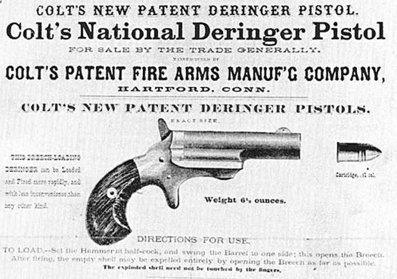 The Lanes Armoury A Colt Theur No3 Deringer Pistol 41 Rimfire Made By Colts Patent Fire 