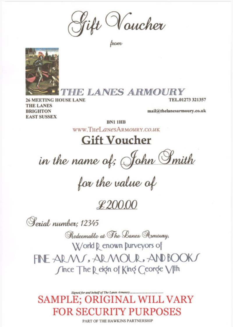 The Lanes Armoury Gift Voucher Can Be The Perfect Solution