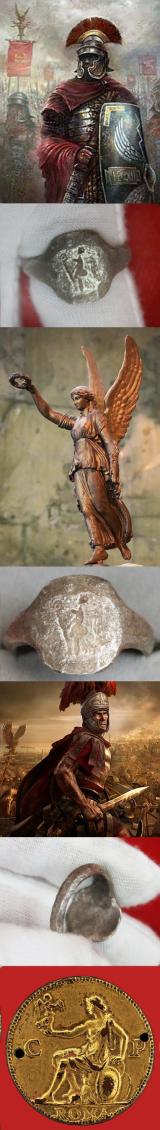 An Original, Rare, Silver Imperial Roman Centurion or Tribune's Military Ring of Victory, from the 2nd Century AD
