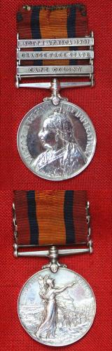 A Boer War Queen's South Africa Medal for a South Lancashire Regt. Soldier With 3 Bars