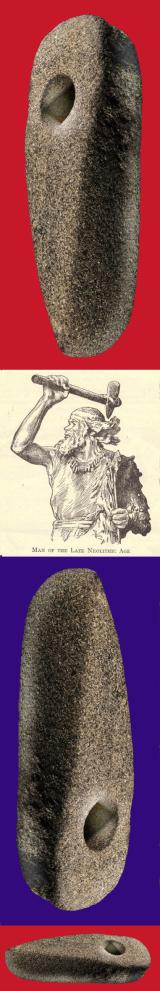 A Stunning & Rare Original Neolithic Battle Axe 4,000 to 5,000 Years OId. Recovered From Oxfordshire. With An Incredible Weighty Heft of Two Pounds. Potentially A PreHistoric Anglo-Norse Weapon