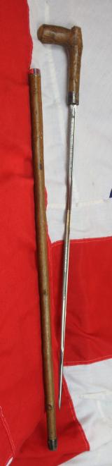 A Super British Gentleman's Original Antique, Victorian, Hidden 'Rural' Sword Stick Collector’s Item Made of Hazel or Briarwood With a Fine Wilkinson Sword Blade