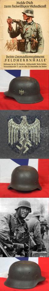 A German WW2 M42 Combat Helmet & Excellent Single Army Eagle Decal. Untouched Paint & Decal, Part Liner