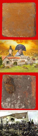 A Glazed Heavy Stone Pottery Tile Recovered From La Haye Sainte Farmhouse The Field of Battle at Waterloo ...