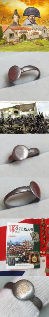 A Superb Battle of Waterloo Artifact Recovered from the Battle Site, a Soldier's Silver Finger Ring,