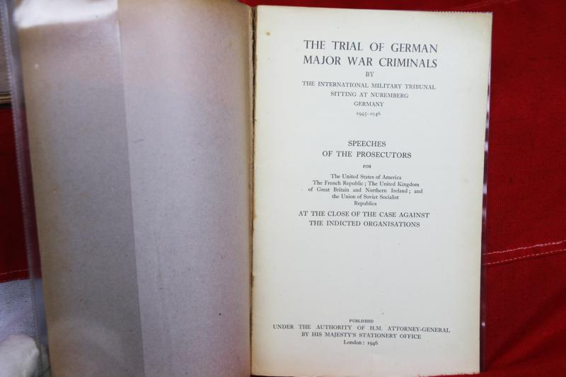 Three Softback Books From the Nuremberg Trials 1946, Speeches of the Prosecutors, Speeches of the Chief Prosecutors & Judgment