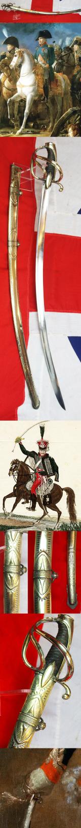 A Very Fine Napoleonic, Ist Empire, General Staff Officer's Sabre. Three Bar Hilt with Deluxe Imperial General Staff Officer's Scabbard