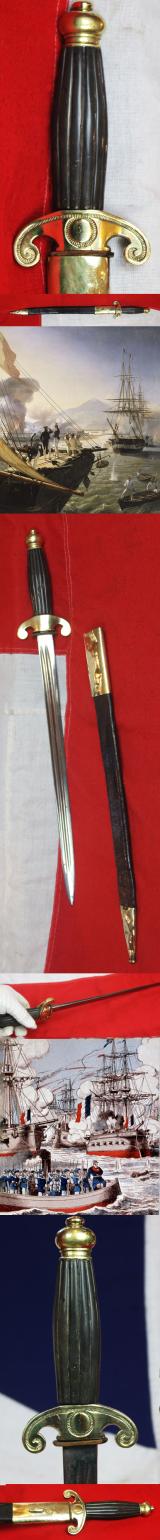 A Beautiful Mid 19th Century Napoleon IIird French Naval Officer's Dirk. Poinyard D'Officier de Marines