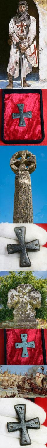 Original, & Beautiful 11th to 12th Century Bronze Knights Templar Christian Pectoral Cross Patee {Formee}