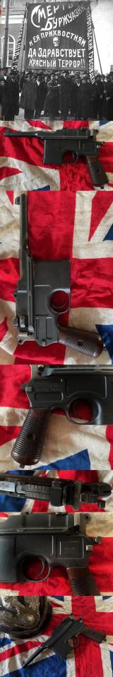 A Very Historically Interesting, Significant and Beautiful  'Broomhandle' C96 Mauser Semi Auto Pistol. Winston Churchill & Lawrence of Arabia's Favourite Pistol. Made By Mauser of Obendorf For The Revolutionary Bolshovik Army Of Russia 1921