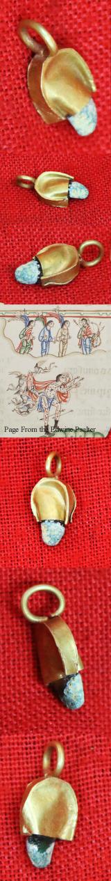 Original Solid Gold Mounted Viking Elfshott Amulet. Used As Protection Against Wið Færstice & Gif Hors Ofscoten Sie, Created By Invisible Elf Arrows or Witchcraft. 